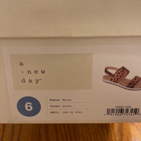 A new day - Brown animal print, two strap, flat sandal with memory foam footbed - Picture 2 of 10